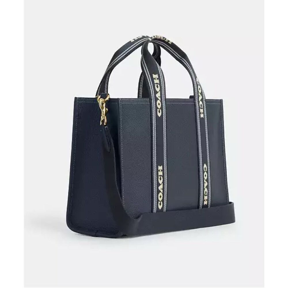 🔥🎁NWT! Coach Smith Tote Handbag Pebble Leather Denim Blue CBM10 Msrp:$428.00 - Picture 3 of 11